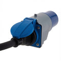 Adaptateur Compact sans Câble 16A Femelle 2P+T vers Mâle CEE17 pour Camping et Nautisme - Bleu